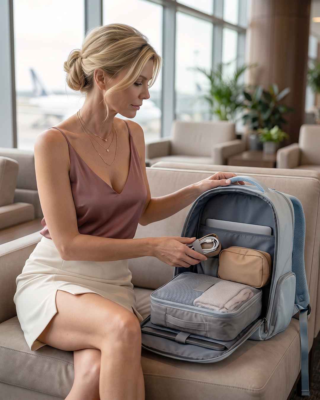 A few clear categories are the simplest way to make a carry-on feel organized.