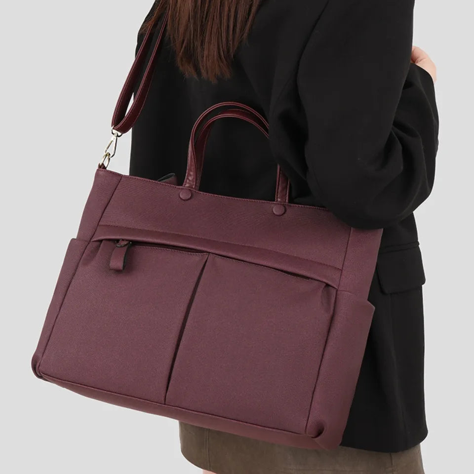 14'' laptop Business Commuting Handbag Top Quality Materials Ladies Handbag Female Shoulder Bag Put in A4 Magazine and Notebook Smash Price Shop