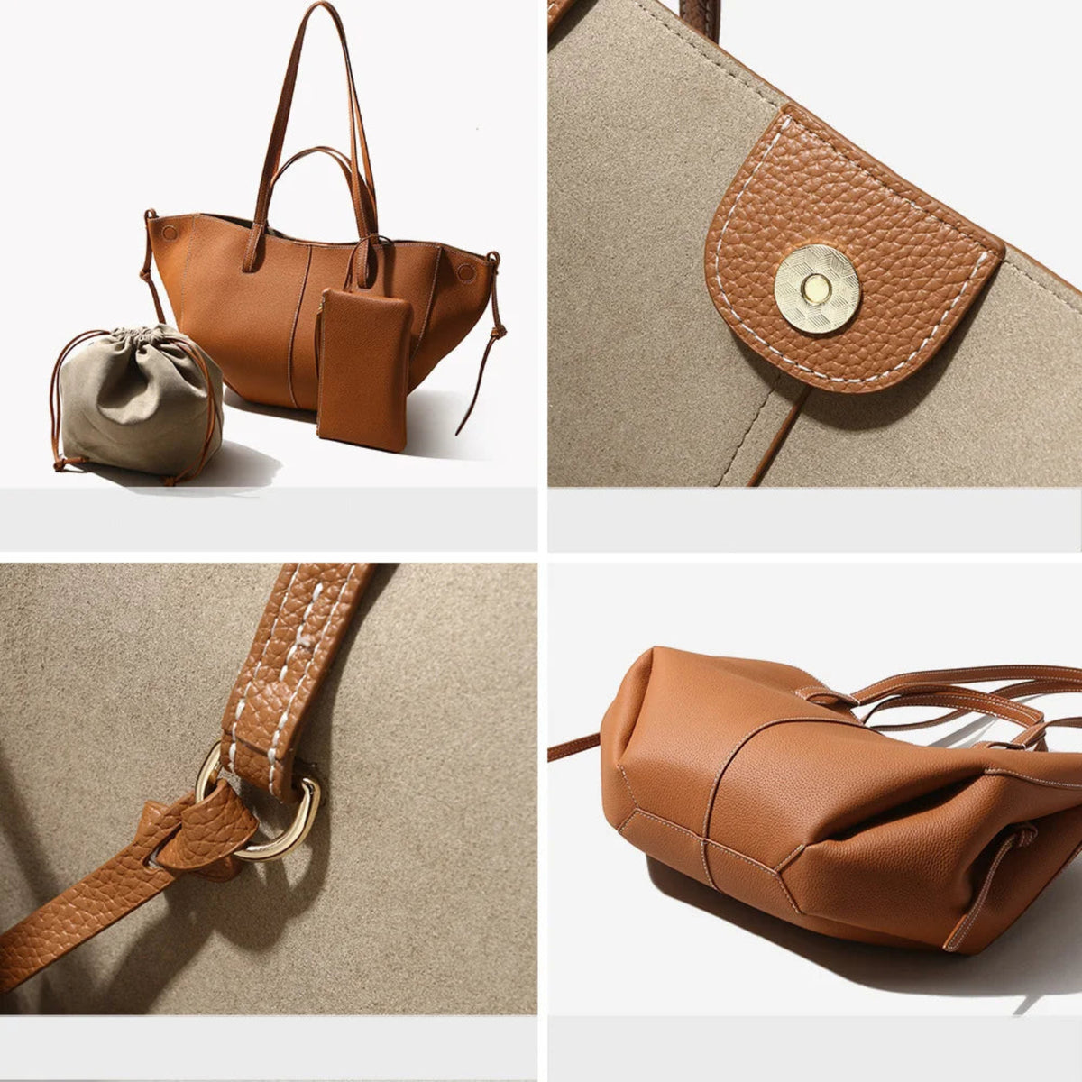 2025 First Layer Genuine Leather Women Tote Bags High Quality Big Shoulder Bag Commute Handbags Ladies Fashion Travel Bag Brown Smash Price Shop