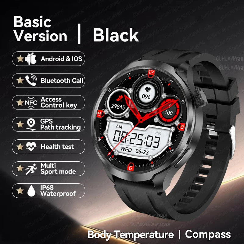 2025 Men's GPS Smartwatch with AMOLED & NFC
