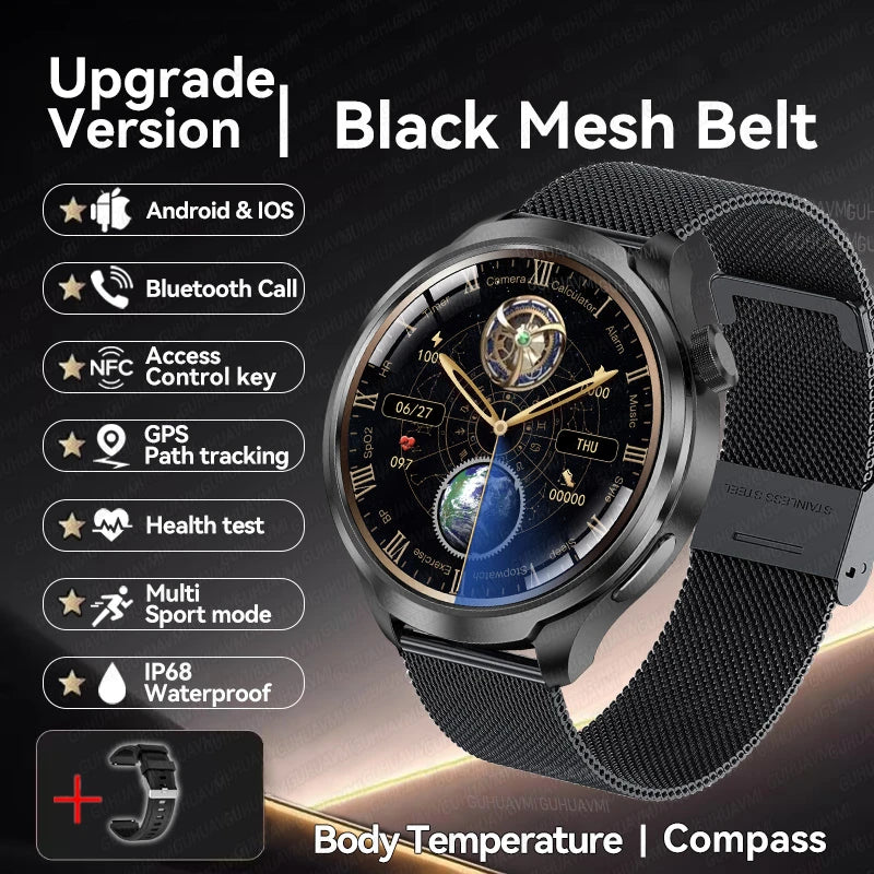 2025 Men's GPS Smartwatch with AMOLED & NFC
