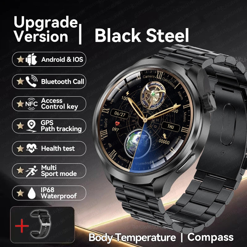 2025 Men's GPS Smartwatch with AMOLED & NFC