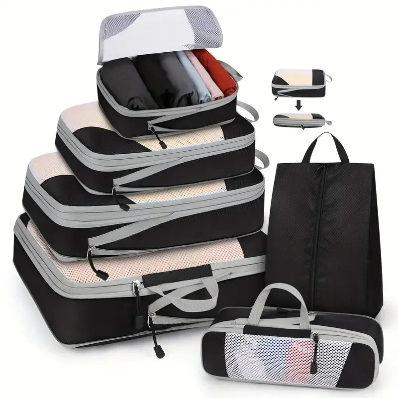 6-Piece Compression Packing Cube Set with Shoe Bag – product image 11