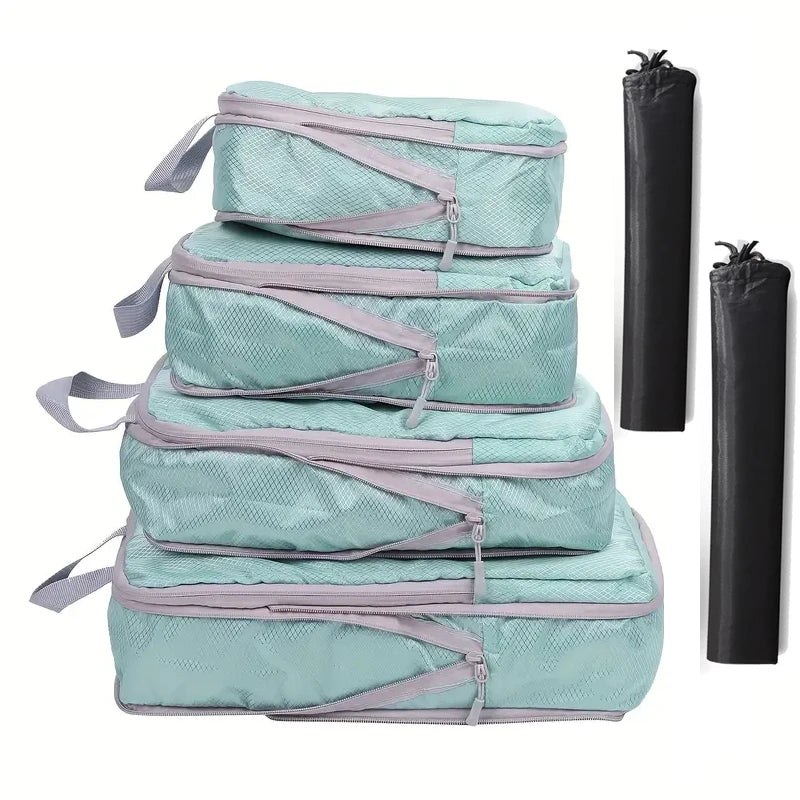 6-Piece Compression Packing Cube Set with Shoe Bag in green 6 / Total 6PCS Set – product image 17