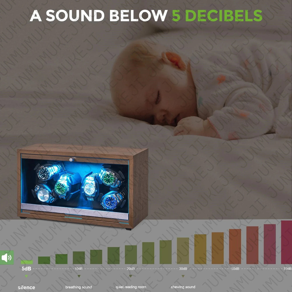6-Slot Automatic Watch Winder with Mabuchi Motor