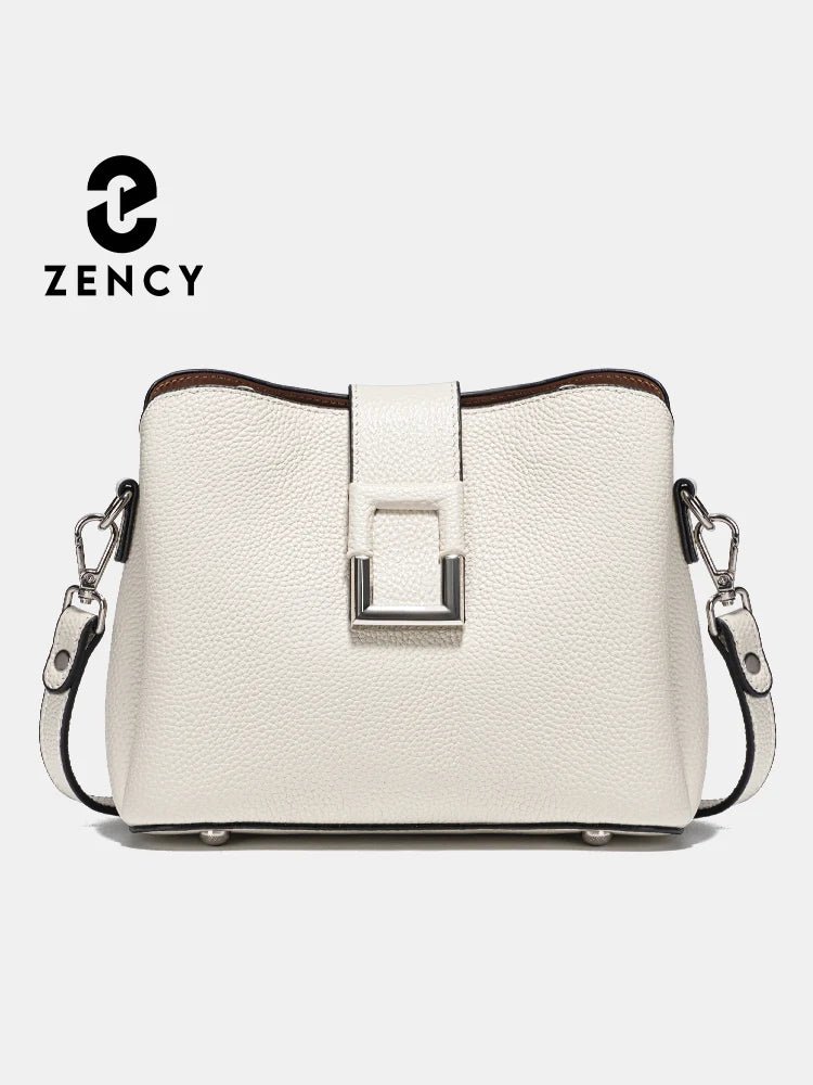 Zency Genuine Leather Bucket Shoulder Bag