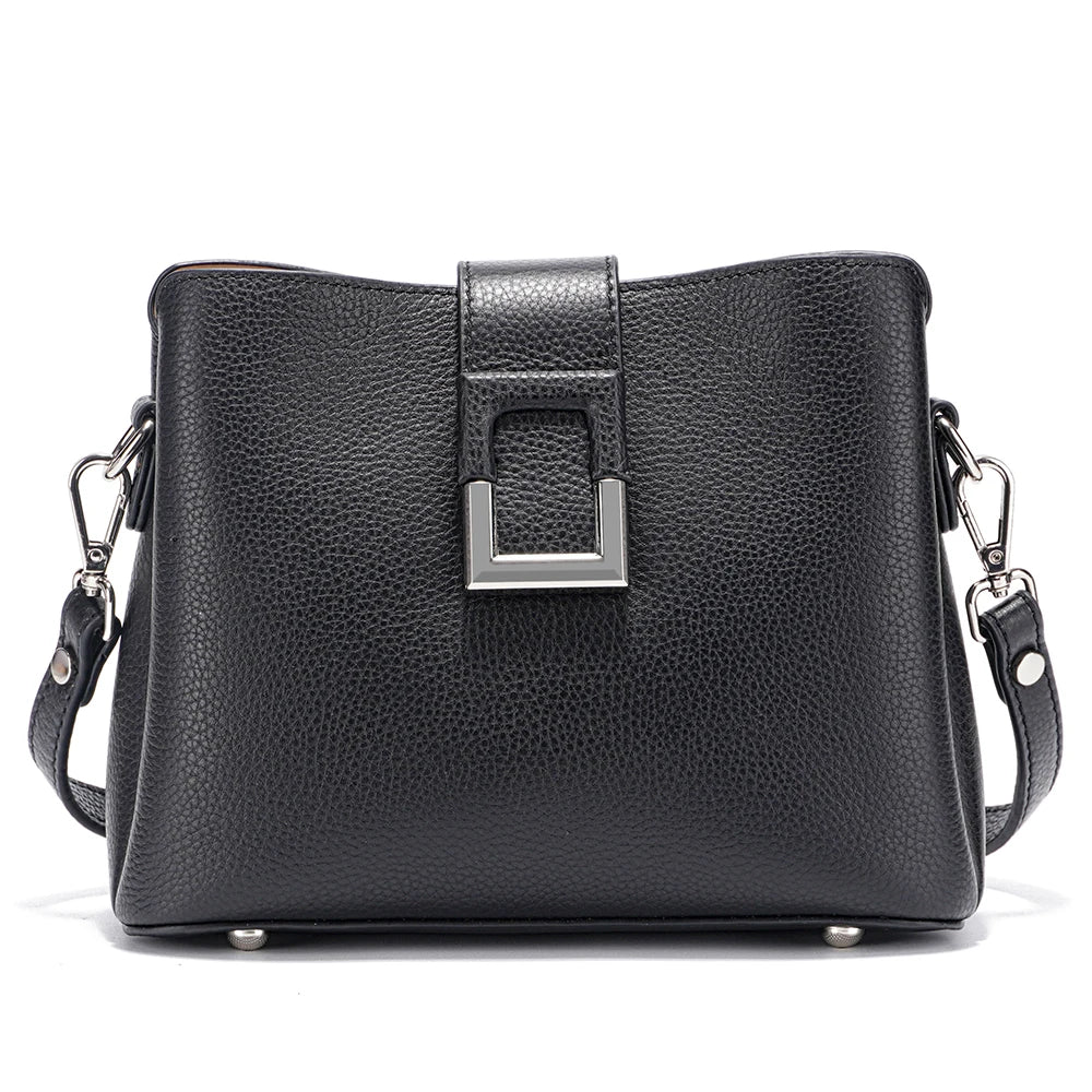 Zency Genuine Leather Bucket Shoulder Bag