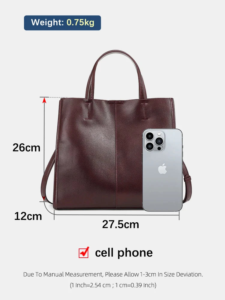 Zency Genuine Leather New Simple Shoulder Genuine Leather