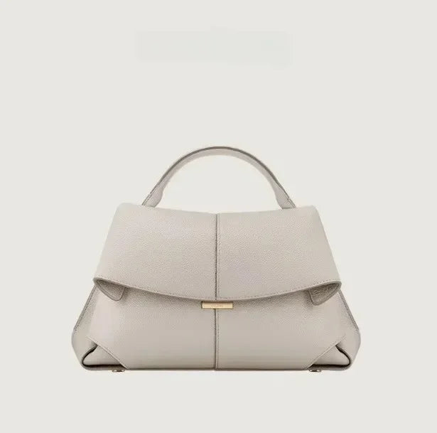 Genuine Leather Pleated Tote Bag for Women