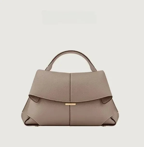 Genuine Leather Pleated Tote Bag for Women