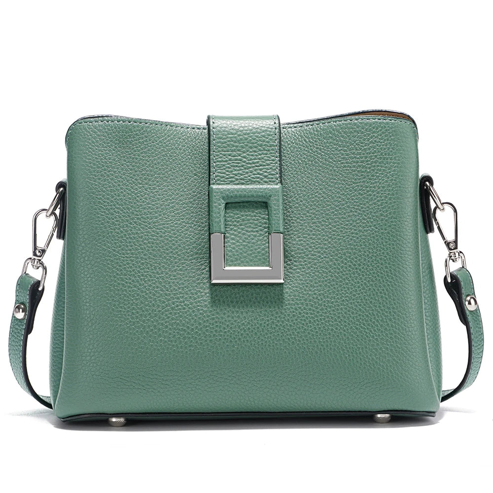 Zency Genuine Leather Bucket Shoulder Bag