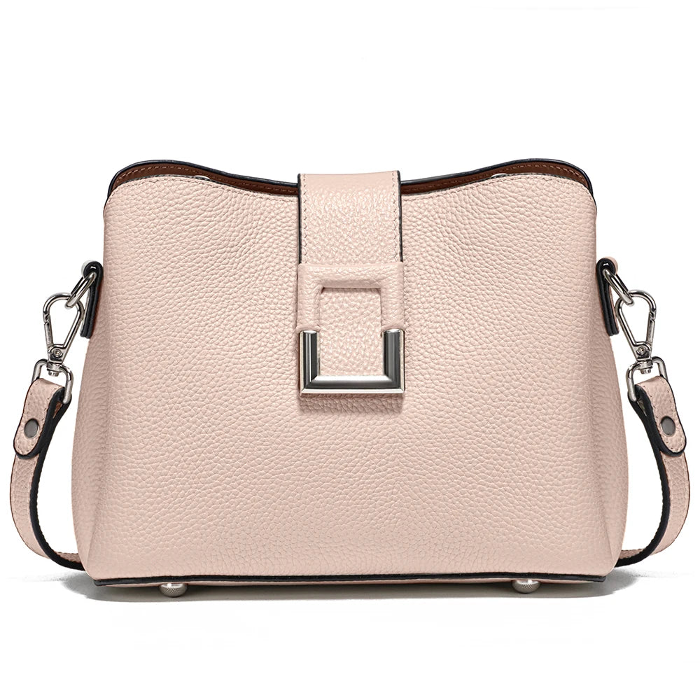 Zency Genuine Leather Bucket Shoulder Bag