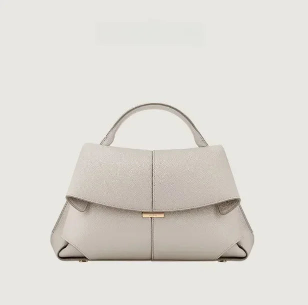 Genuine Leather Pleated Tote Bag for Women