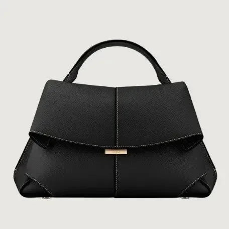 Genuine Leather Pleated Tote Bag for Women