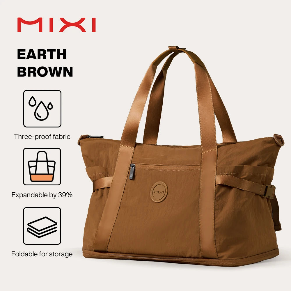 Mixi Large Expandable Travel Tote Bag for Women Waterproof Lightweight Carry On Weekender Bag with Shoes Compartment M3022