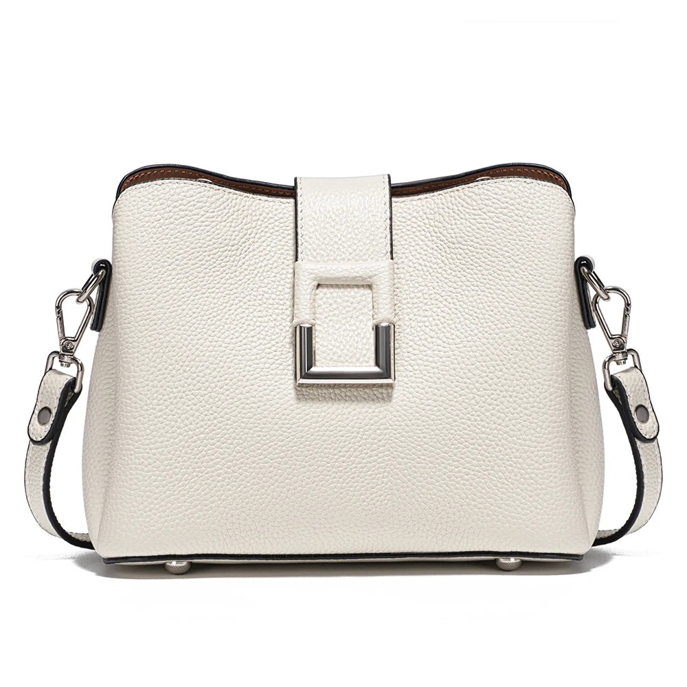 Zency Genuine Leather Bucket Shoulder Bag