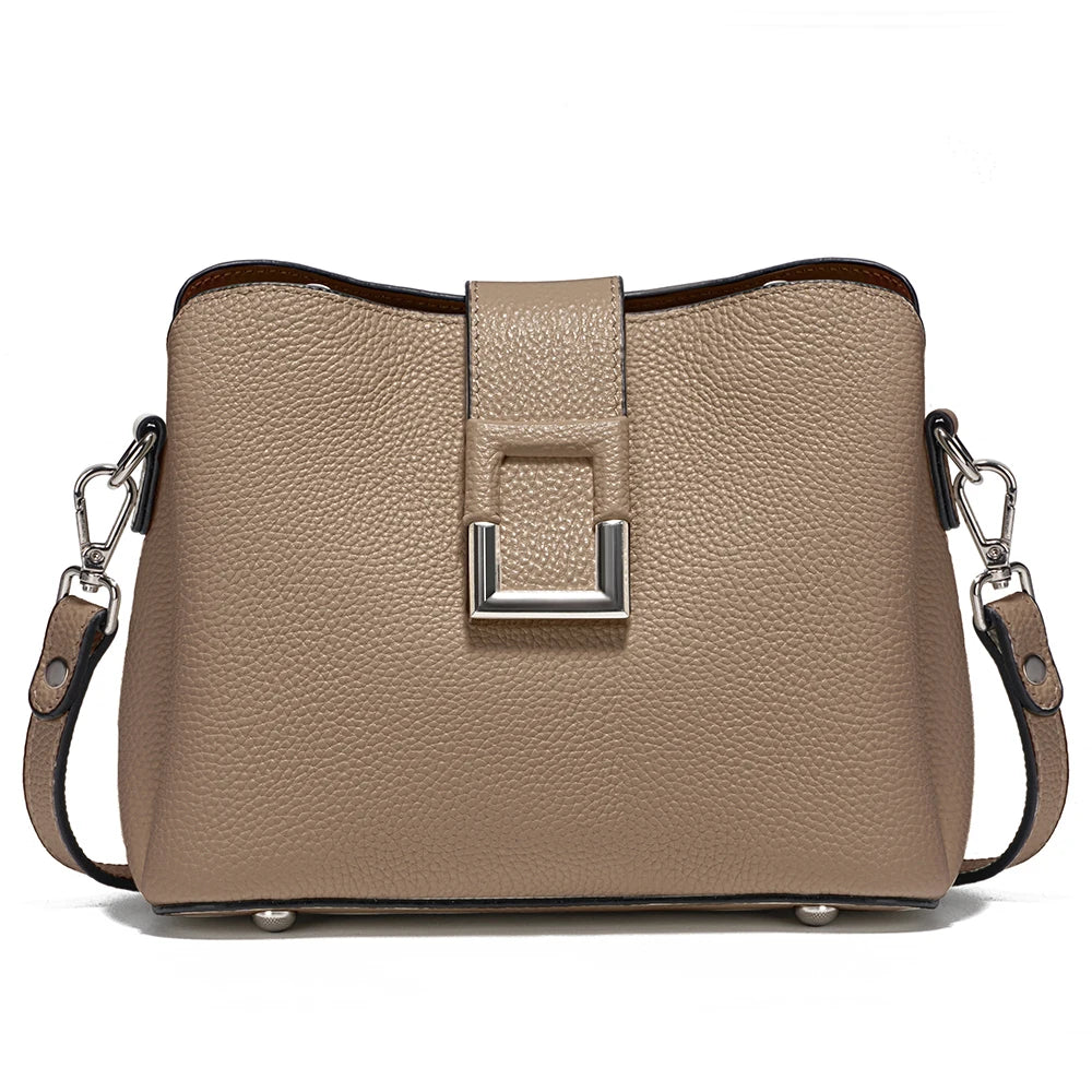 Zency Genuine Leather Bucket Shoulder Bag