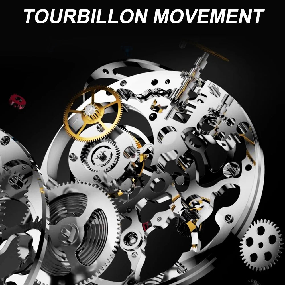 AESOP Tourbillon Skeleton Watch – Luxury Men's Mechanical Timepiece Smash Price Shop Men's Watch