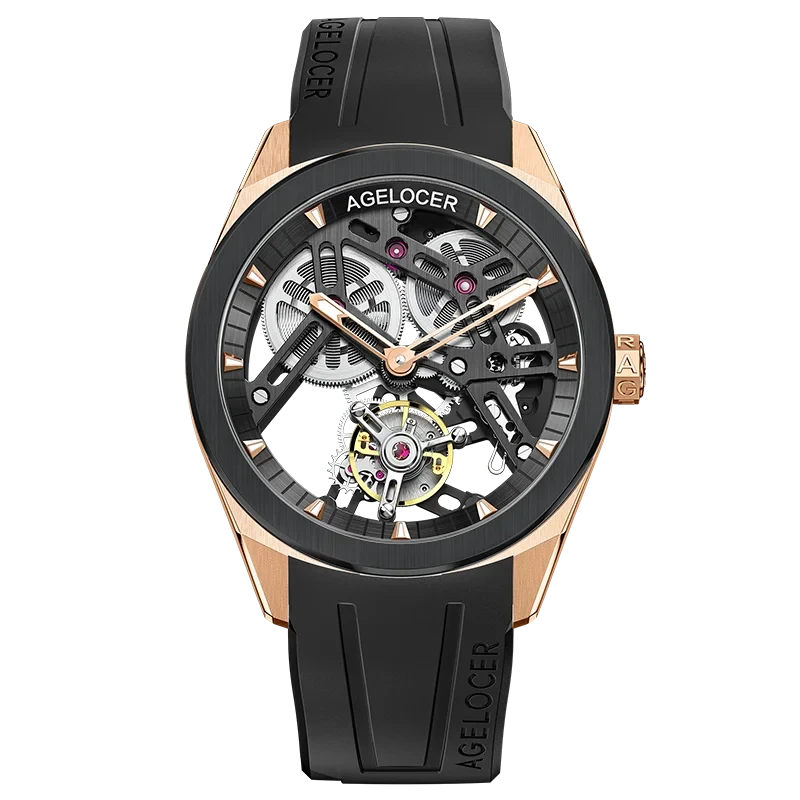 AGELOCER 9104W10-R Tourbillon Men’s Mechanical Watch – Sapphire Ceramic Bezel Smash Price Shop Women's Watch