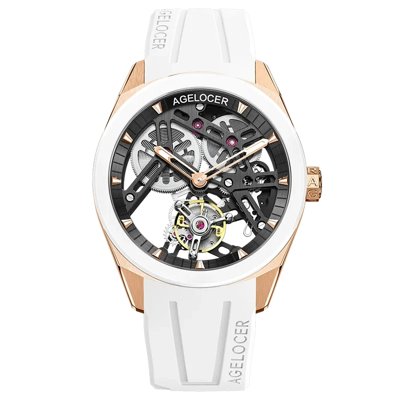 AGELOCER 9104W10-R Tourbillon Men’s Mechanical Watch – Sapphire Ceramic Bezel