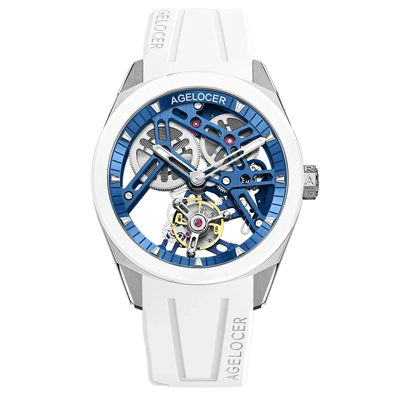 AGELOCER 9104W10-R Tourbillon Men’s Mechanical Watch – Sapphire Ceramic Bezel