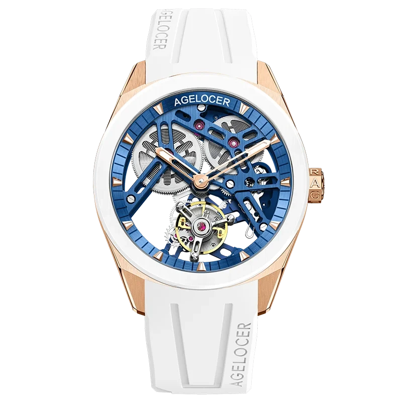 AGELOCER 9104W10-R Tourbillon Men’s Mechanical Watch – Sapphire Ceramic Bezel