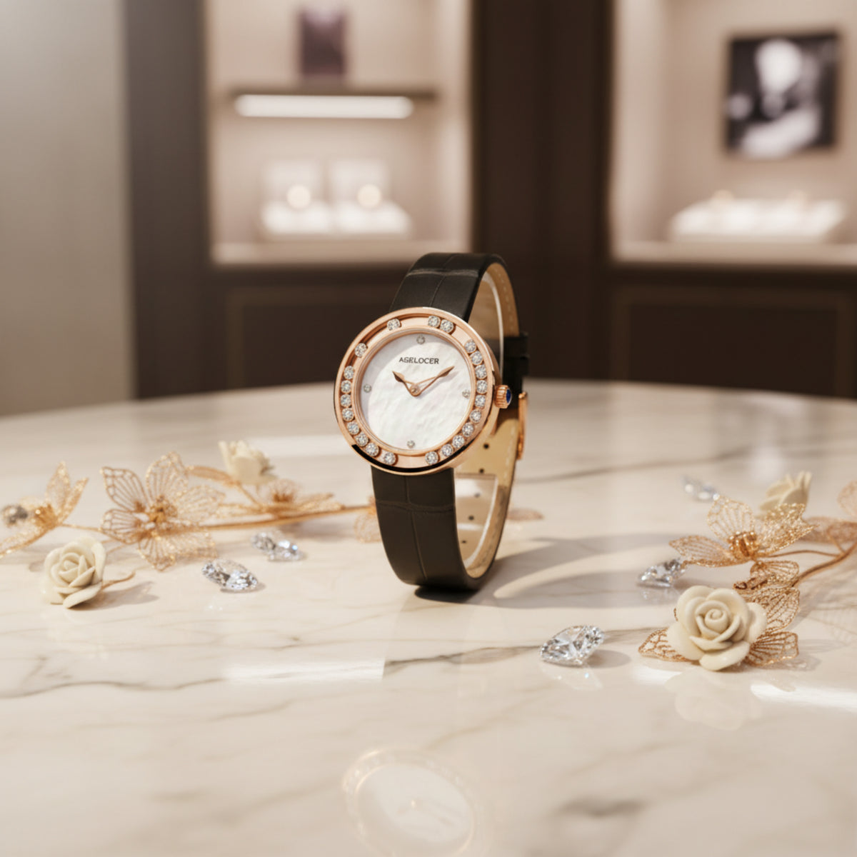 AGELOCER Baikal Diamond Women's Watch – Luxury Quartz Gift Smash Price Shop Women's Watch