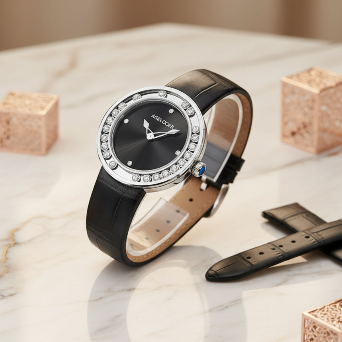 AGELOCER Baikal Diamond Women's Watch – Luxury Quartz Gift Smash Price Shop Women's Watch