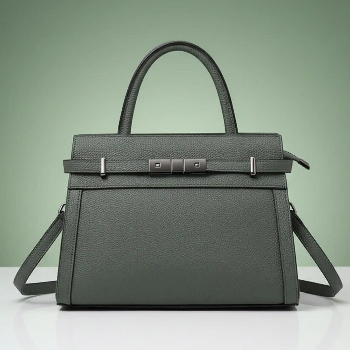 Aidrani Genuine Leather Work Tote in green / 30cm)) – product image 7