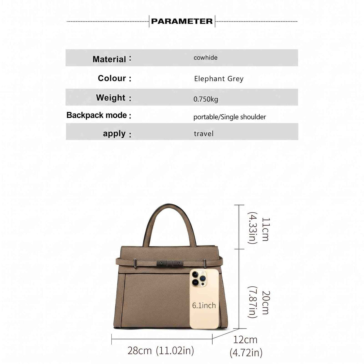 Aidrani Genuine Leather Work Tote – product image 11