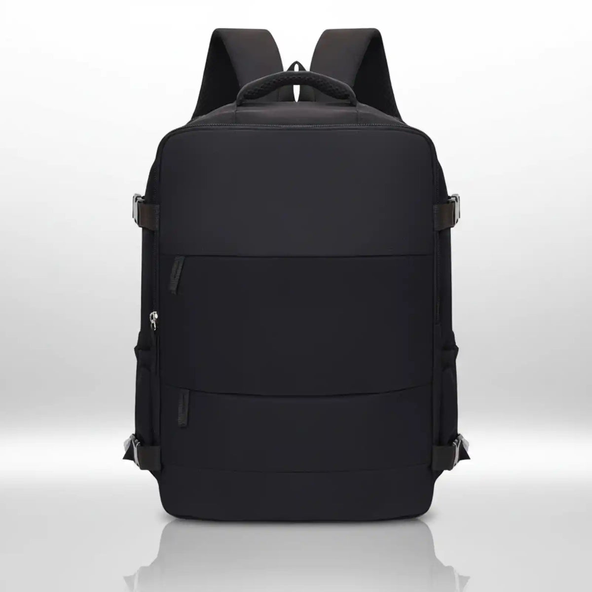 Airline-Ready Travel Laptop Backpack in black – product image 5