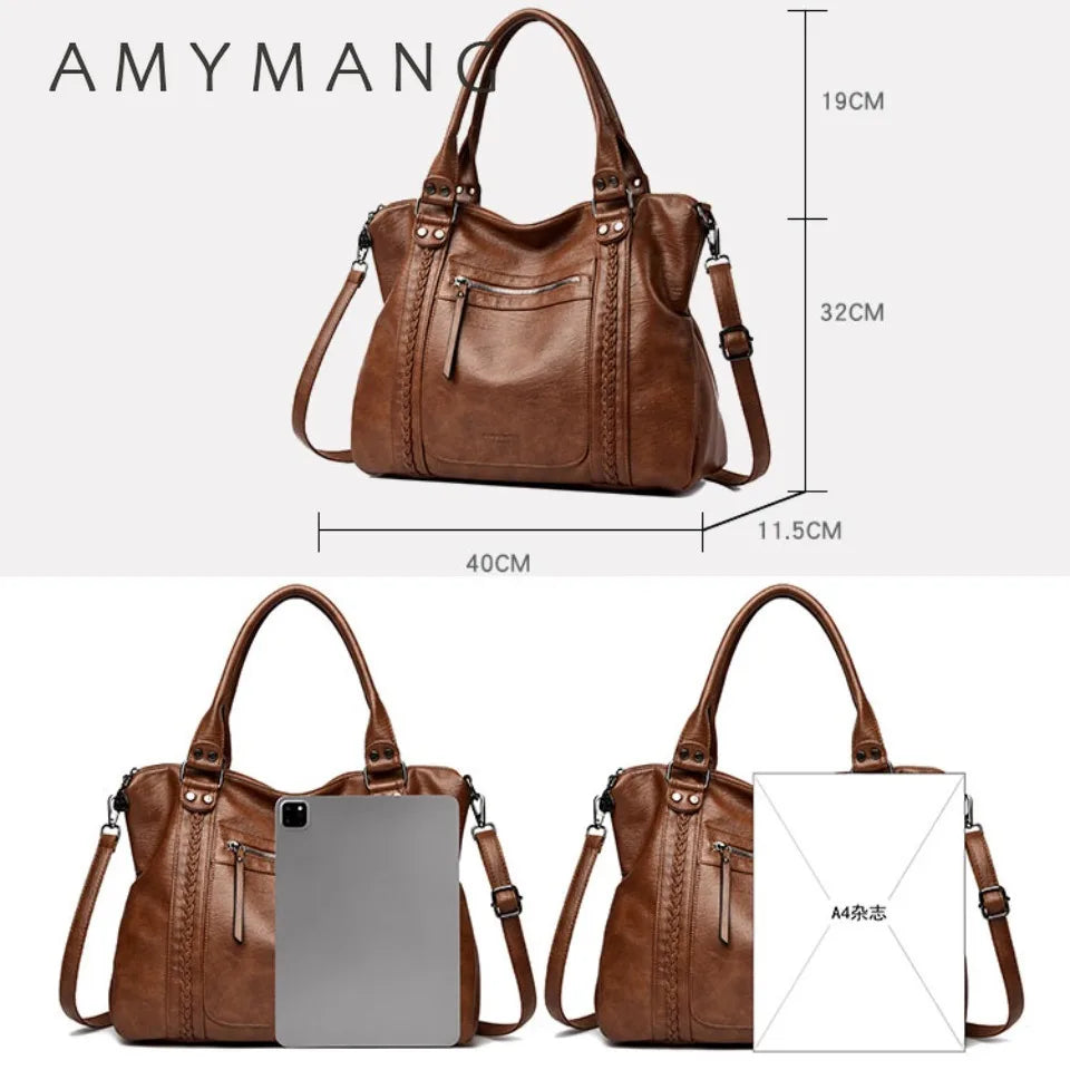 AMYMANG Soft Vegan Leather Crossbody Tote – product image 5
