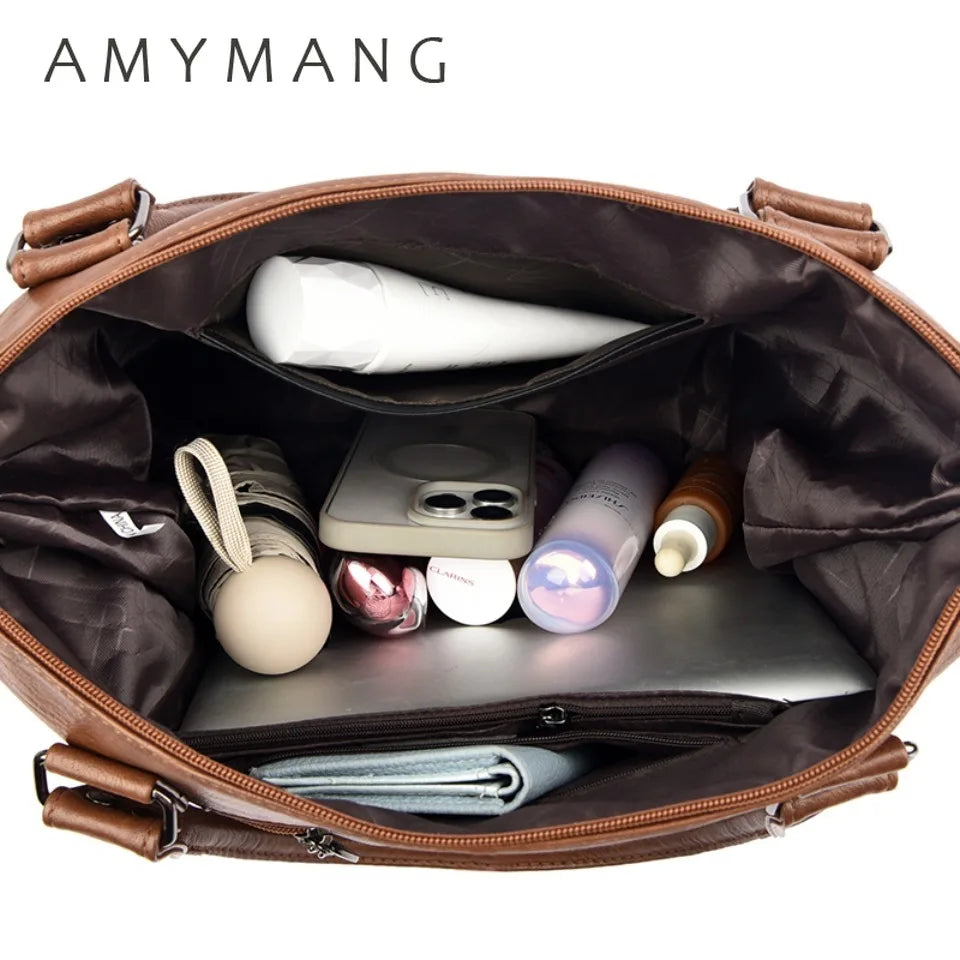 AMYMANG Soft Vegan Leather Crossbody Tote – product image 6