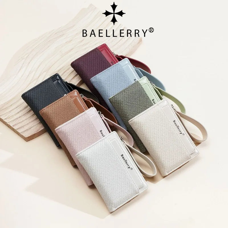 Baellerry Fashion Zipper Wallets Buckle Coin Purse Hand Women's Short Wallet Bifold Multi-slot Card Holder Smash Price Shop