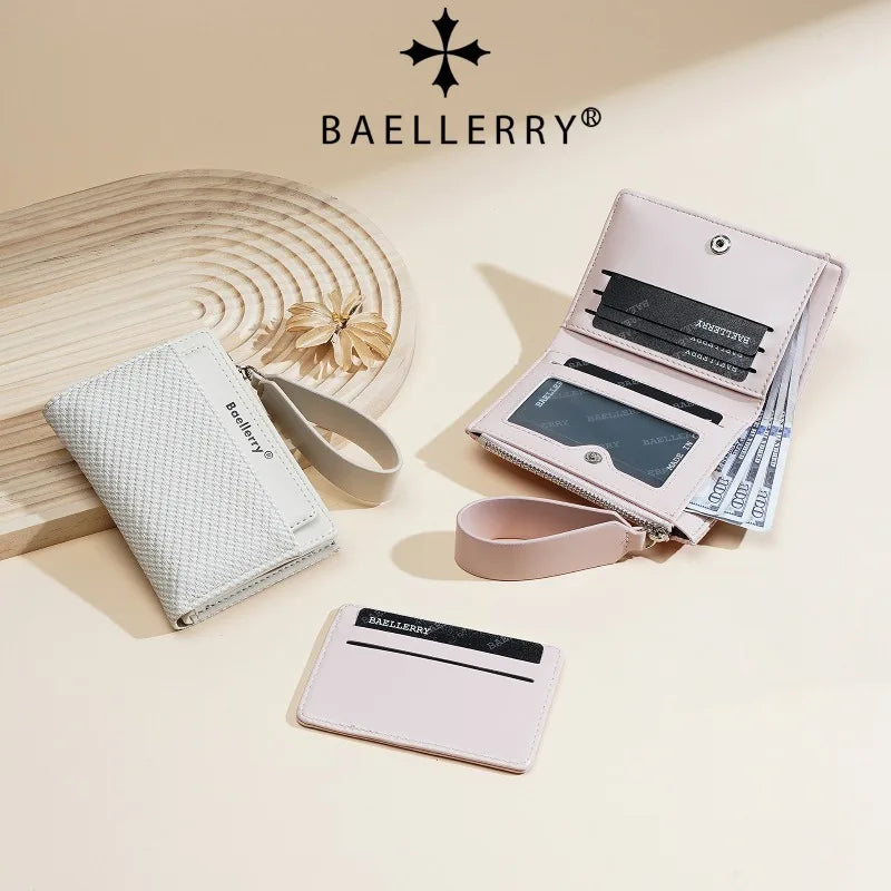 Baellerry Fashion Zipper Wallets Buckle Coin Purse Hand Women's Short Wallet Bifold Multi-slot Card Holder Smash Price Shop