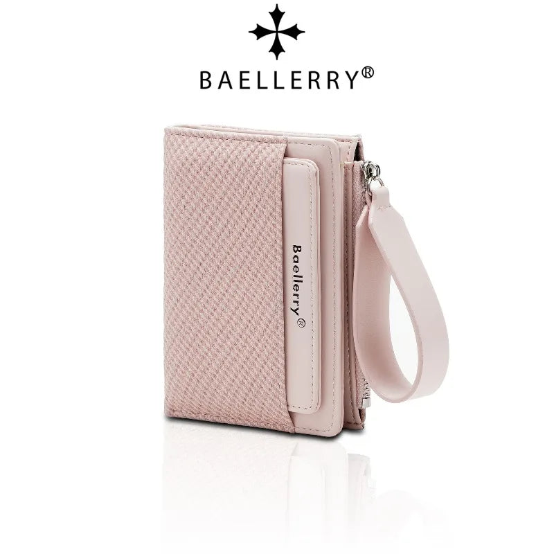 Baellerry Fashion Zipper Wallets Buckle Coin Purse Hand Women's Short Wallet Bifold Multi-slot Card Holder Smash Price Shop