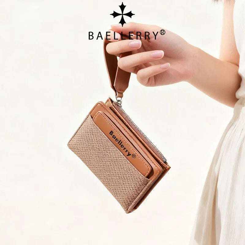 Baellerry Fashion Zipper Wallets Buckle Coin Purse Hand Women's Short Wallet Bifold Multi-slot Card Holder Smash Price Shop