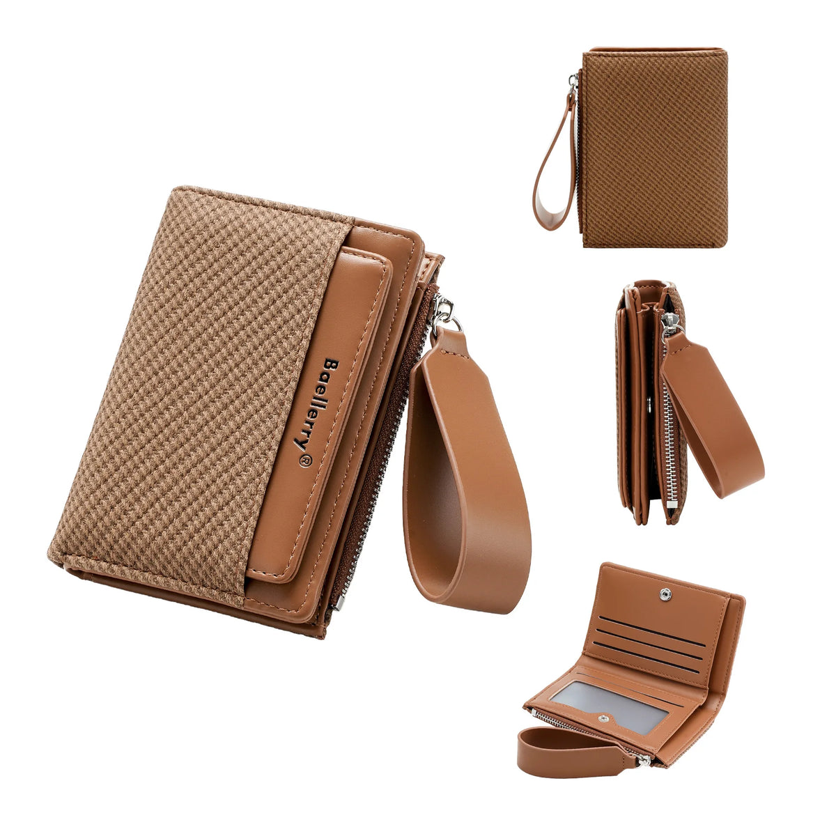 Baellerry Fashion Zipper Wallets Buckle Coin Purse Hand Women's Short Wallet Bifold Multi-slot Card Holder Smash Price Shop