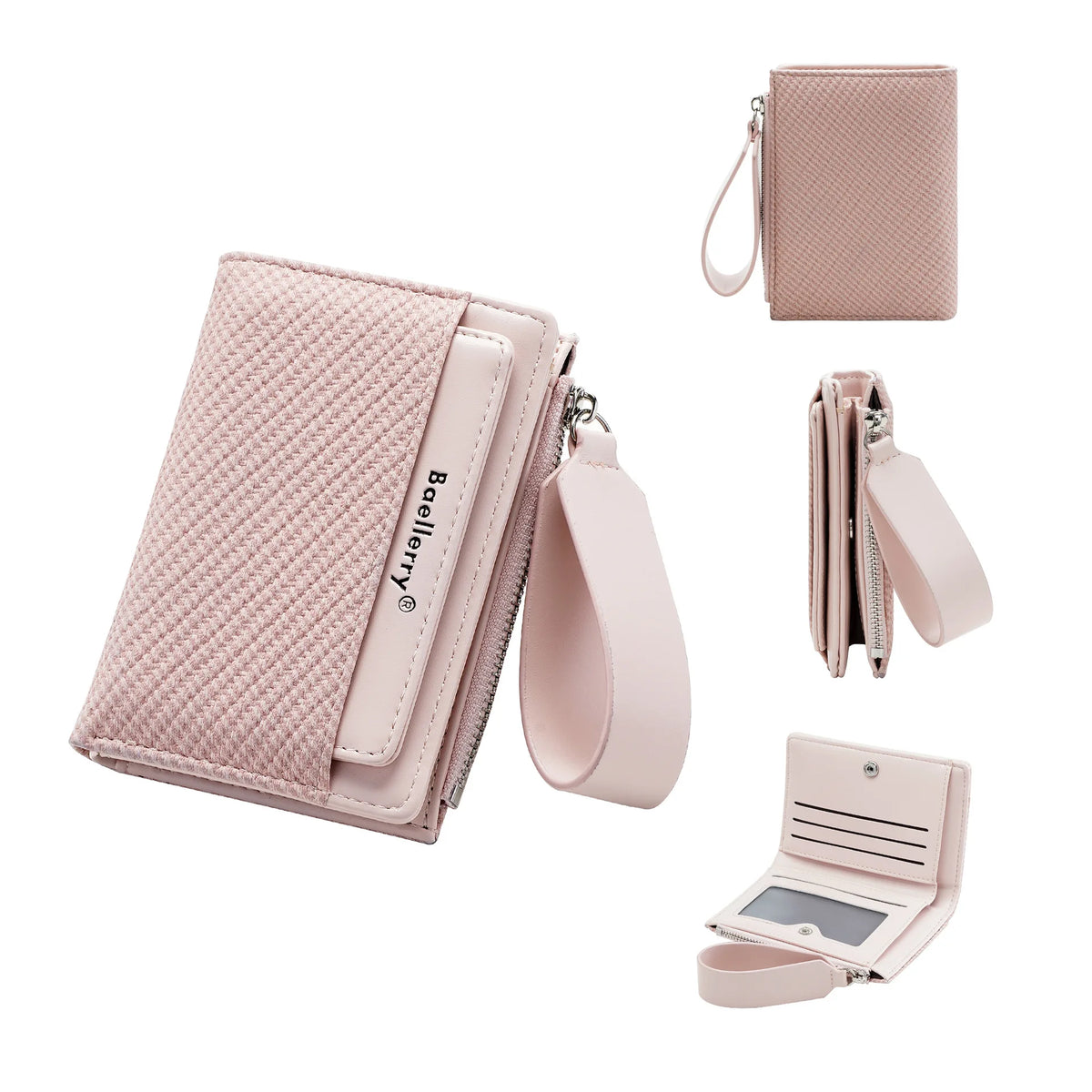 Baellerry Fashion Zipper Wallets Buckle Coin Purse Hand Women's Short Wallet Bifold Multi-slot Card Holder Smash Price Shop