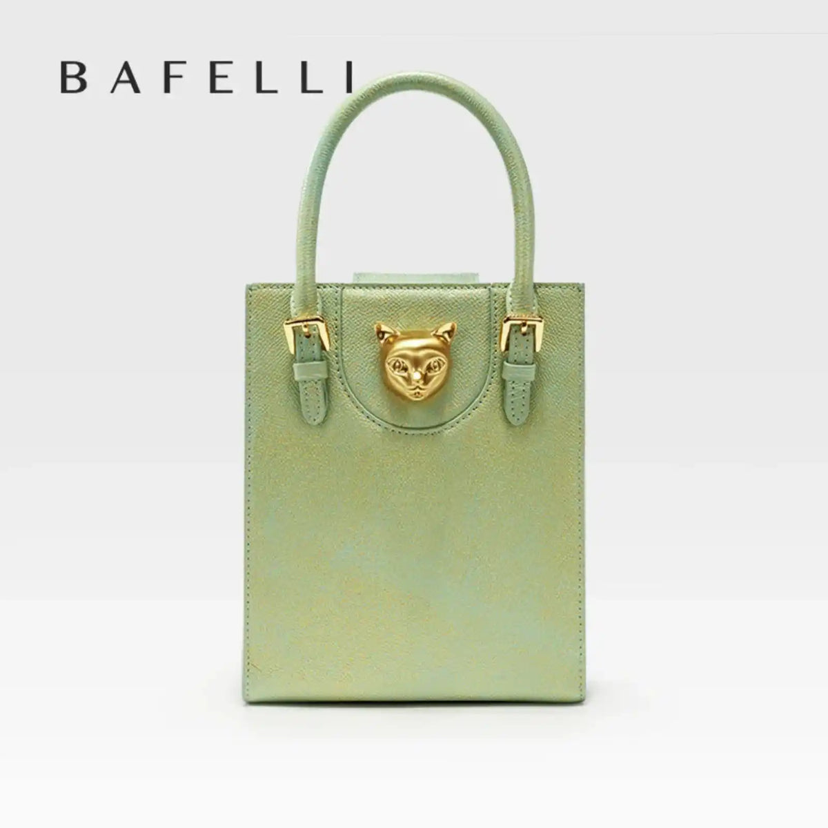 BAFELLI Genuine Leather Mini Tote Crossbody Bag in GREEN – product image 6