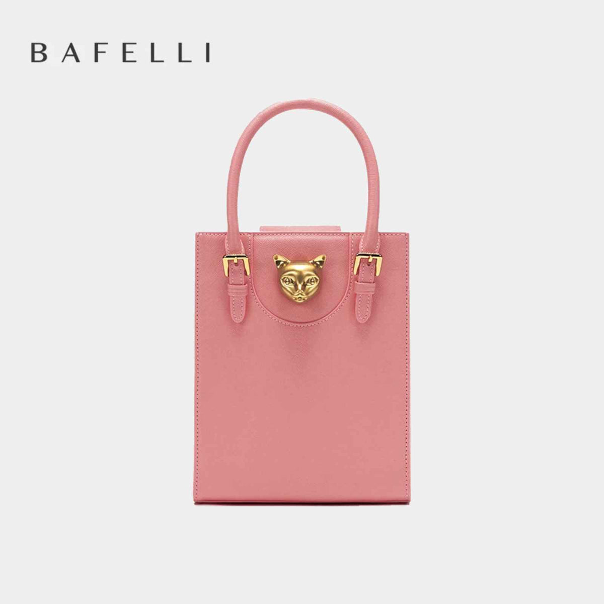 BAFELLI Genuine Leather Mini Tote Crossbody Bag in PINK – product image 9