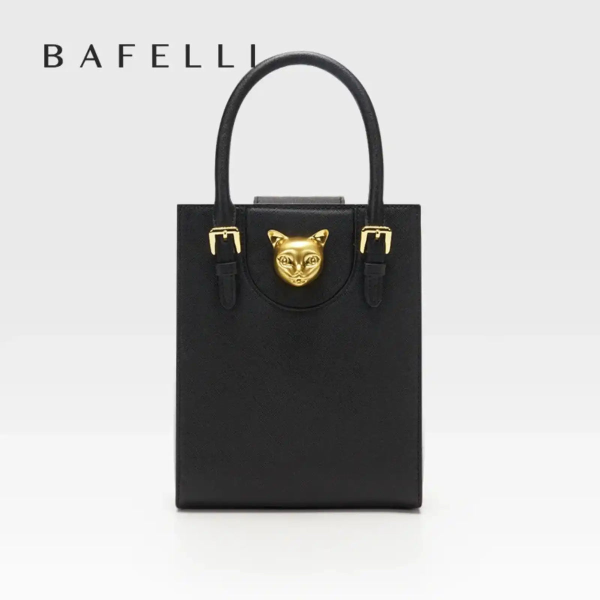BAFELLI Genuine Leather Mini Tote Crossbody Bag in BLACK – product image 10