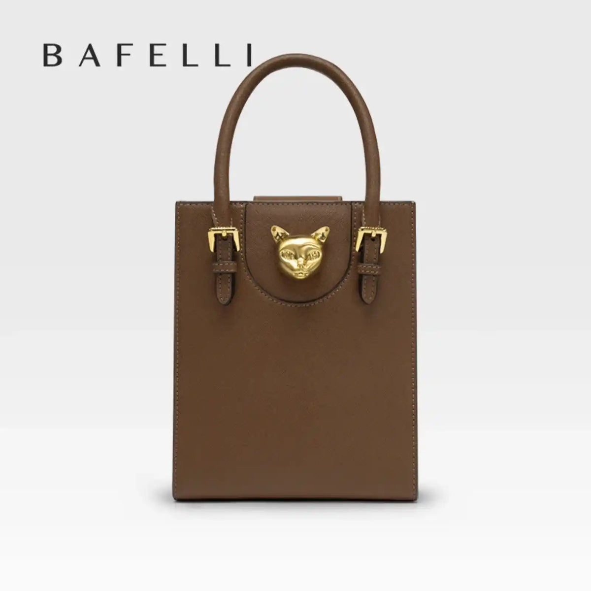 BAFELLI Genuine Leather Mini Tote Crossbody Bag in BROWN – product image 11