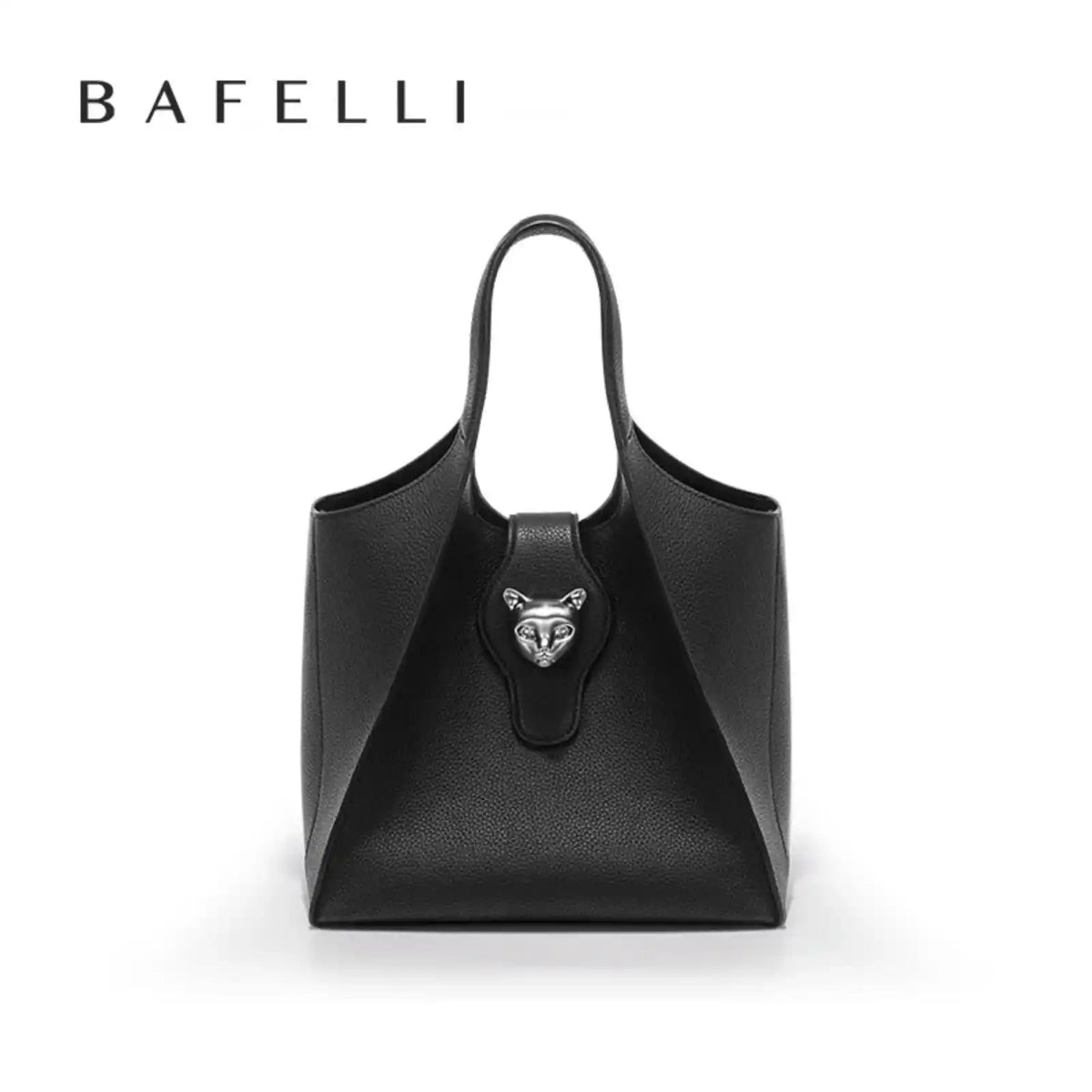 BAFELLI Genuine Leather Small Tote Bag in BLACK – product image 9