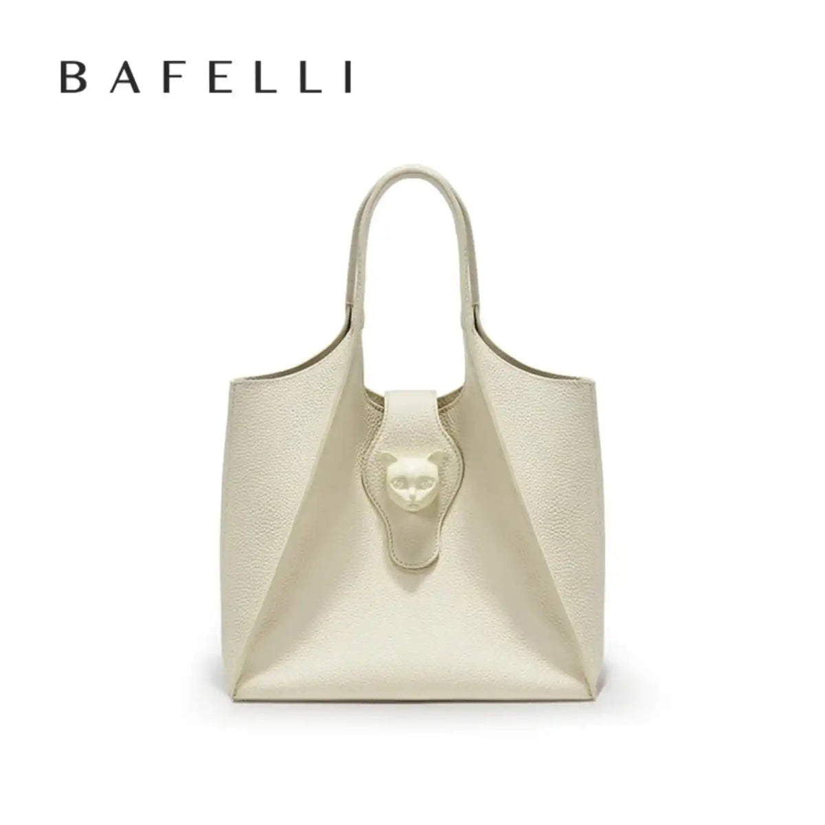 BAFELLI Genuine Leather Small Tote Bag in CREAMY – product image 10