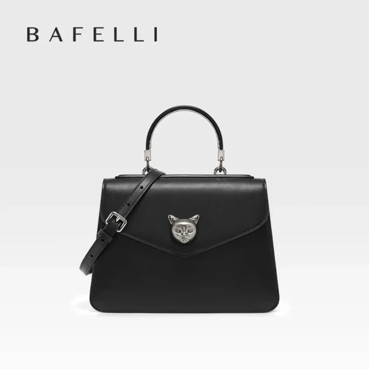 BAFELLI Genuine Leather Structured Shoulder Bag in BLACK – product image 7