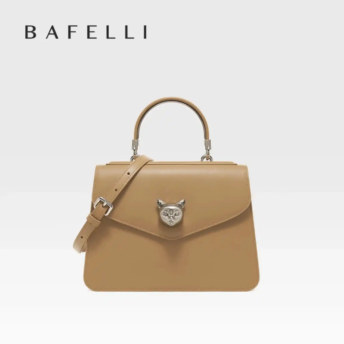 BAFELLI Genuine Leather Structured Shoulder Bag in BROWN – product image 8