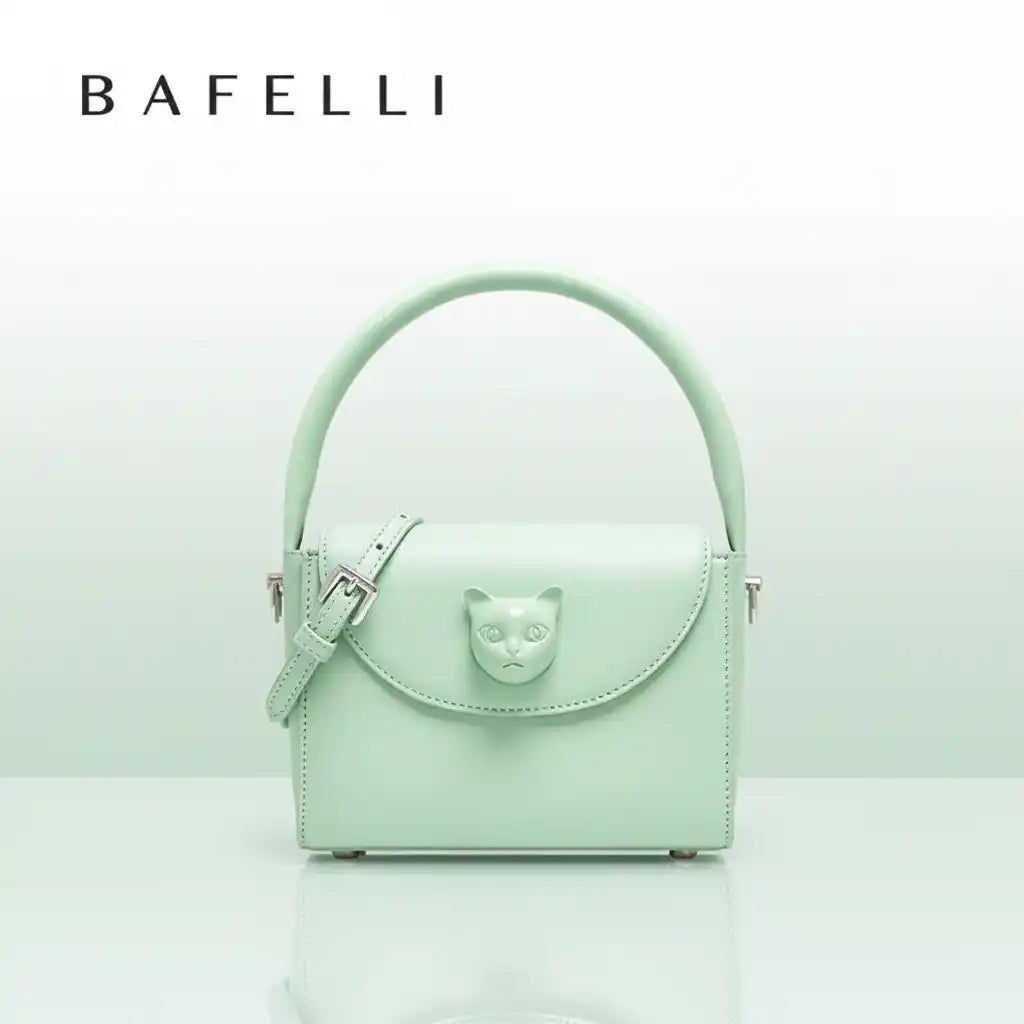 BAFELLI Small Genuine Leather Crossbody Handbag in MINT GREEN – product image 5