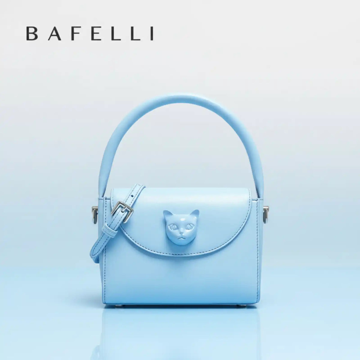BAFELLI Small Genuine Leather Crossbody Handbag in BLUE – product image 6