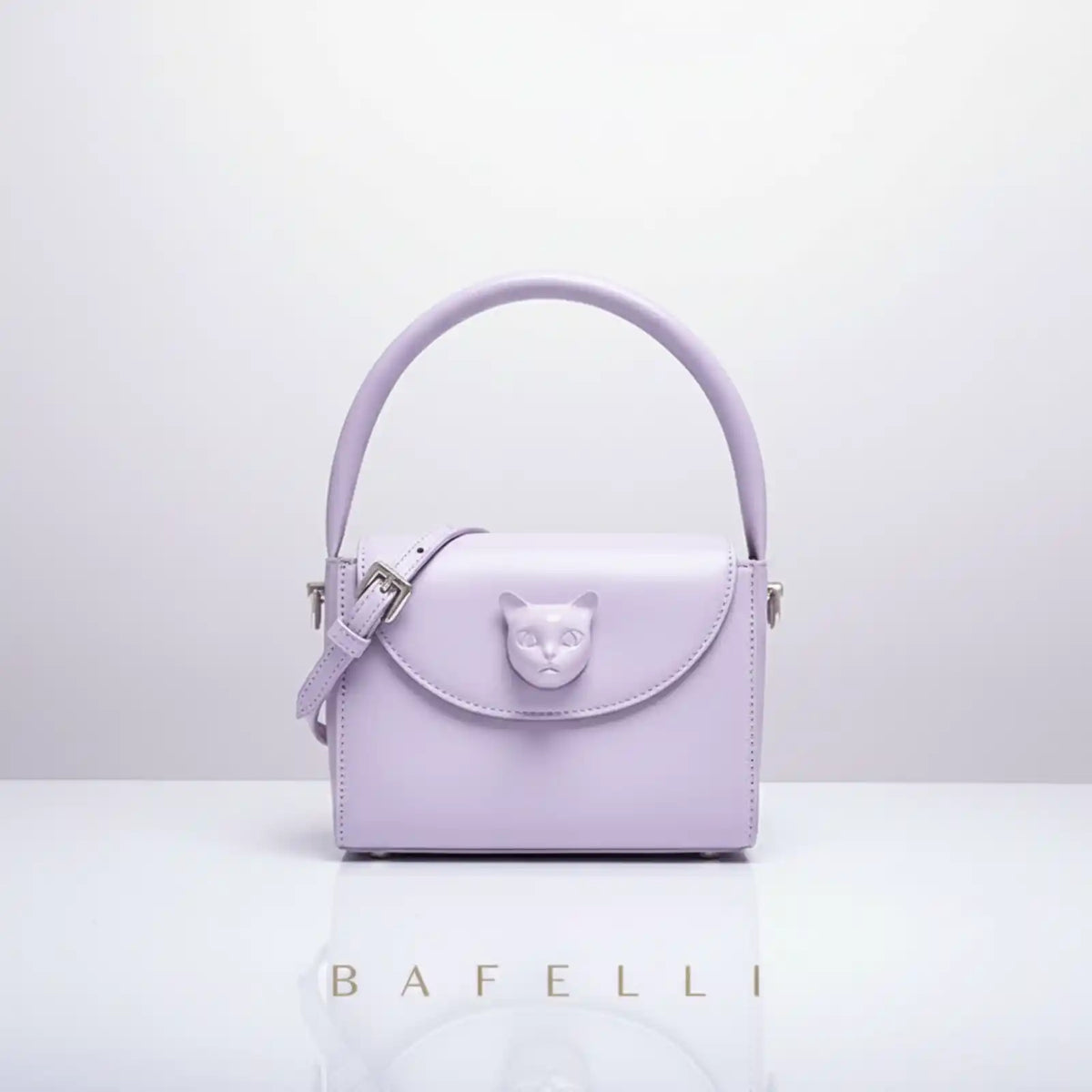 BAFELLI Small Genuine Leather Crossbody Handbag in PURPLE – product image 7